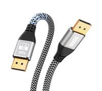 FURUI Câble DisplayPort 2.1 certifié VESA de 3 m, câble DP 2.0 16K, prend en charge 80 Gbit/s, 16K @ 60 Hz, 8K @ 120 Hz, 4K @ 240 Hz/165 Hz, 2K @ 360 Hz pour ordinateur portable, moniteur de jeu TV