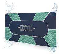 FURUISEN Tapis de Poker 180 x 90 cm, Professionnelle Tapis Poker Texas Holdem, 10 Joueurs Portatif en Caoutchouc Plateau de Poker Antidérapant, Table de Poker Sac de Transport Inclus