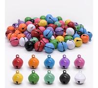 Furuising 100 Pièces Grelots Clochettes Colorées, 14mm Petites Clochette Grelot, Grelot Noel en Métal, Clochettes Ornements, Jingle Bells pour Bricolage Fabrication de Bijoux Décoration de Fête