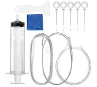 Furuising 11 Pièce Drague de Vidange Réfrigérateur, Kit Nettoyage Frigo, Kit de Vidange et de Nettoyage du Réfrigérateur, D'Outil De Nettoyage De Réfrigérateur avec Grattoir Tuyau Seringue