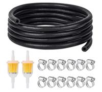 Furuising 3 Mètres Tuyau d'essence 6mm, Kit Conduite de Carburant, Ttuyau de Carburant avec 12 Colliers de Serrage + 2 Filtres à Carburant pour Petit Moteur/Moto/Voiture
