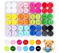Furuising 300 Pcs Boutons Mercerie, 15mm Boutons Colorés, 2 Trous Ronds Résine Bouton avec Boîte de Stockage pour Enfants Adultes Vêtements Couture Artisanat Ornements et Bricolage Ornement Fait à la
