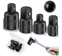 Furuising 4 Pièces Jeu D'adaptateur Douille, Adaptateur 1/2" à 3/8", 3/8" à 1/2", 1/4" à 3/8", 3/8" à 1/4", Adaptateur à Clique, Adaptateur pour Impact Réducteur pour Douilles et Embouts