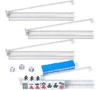 FurUlixty Mahjong - Lot de 4 supports et poussoirs tout-en-un avec sac à dés finition en poudre argentée, porte-carreaux de Mahjong modernes pour jouer décontracté avec des amis, fête de famille