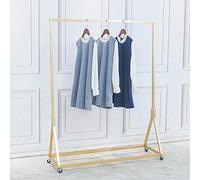 FURVOKIA Portant à vêtements moderne simple et robuste en métal avec roulettes, présentoir à vêtements pour vente au détail, cintres à une tige en fer forgé - Cintres à poser au sol - Étagères à