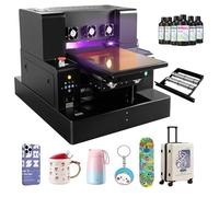 Furvveerr XP600 Imprimante UV à Plat Multifonction A3 Imprimante Jet d'encre UVDTF,32 * 50cm,avec Plateforme d'aspiration sous Vide,Contient de l'encre,pour Bouteilles,Papier,étui de téléphone,PVC