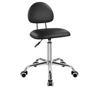 FURWOO Chaise de Bureau avec Dossier Style Moderne Minimaliste Tabouret pivotant à 360 degrés avec roulettes pour Bureau à Domicile Travail Coiffeuse Spa Magasin Noire