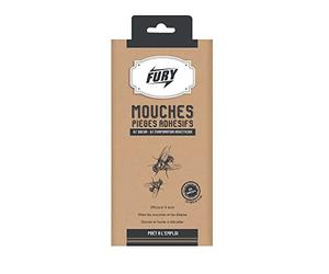 Fury - Pièges adhésifs Mouches - Efficace 4 Mois - Discret et Facile à décoller - sans Traces - sans Odeur - 4 adhésifs - Fabrication Française