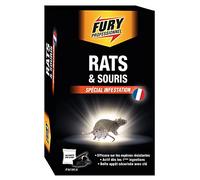 FURY Rats & Souris Sachets Pré-Dosés 6x25g | Efficace Dès les 1ères Ingestions