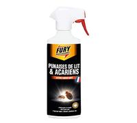 FURY Spray Punaises de Lit et Acariens 500 ml - Insecticide Puissant - Élimine Punaises, Acariens et Larves - Sans Odeur - Matelas, Literie, Canapé et Textiles