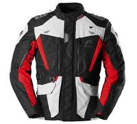 Furygan Apalaches Evo - Veste Moto Homme Toutes Saisons - Imperméable, Respirante - Protections D3O - Doublure Thermique Amovible - 12 Poches, Noir-Perle-Rouge, XL