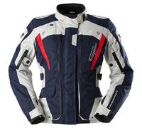 Furygan Apalaches Evo, veste textile imperméable pour femmes L Bleu Foncé/Gris Clair/Rouge Bleu Foncé/Gris Clair/Rouge