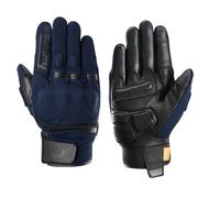 Furygan Jet D3O Evo - Gants de Moto Homme - Paume 100% Cuir - Confort - Gants d'été - Respirant & Léger - Compatibles écrans - Touch Screen, Bleu-Noir