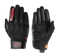 Furygan Jet D3O Evo - Gants de Moto Homme - Paume 100% Cuir - Confort - Gants d'été - Respirant & Léger - Compatibles écrans - Touch Screen, Noir-Rouge