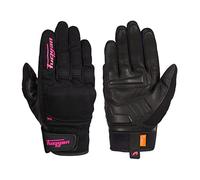 Furygan JET D3O Lady - Gants de moto Femme- Paume 100% cuir - Tactile - Confort - Gants d'été - Respirant & Léger - Protection Métacarpes D3O, Noir-rose