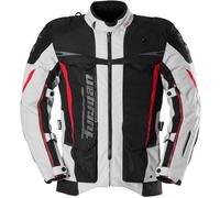 Furygan Montroc 3in1+ Kevlar Primaloft Blouson textile de moto, Noir/Blanc/Rouge, Taille M