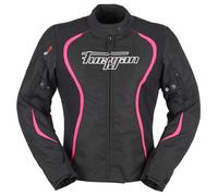 Furygan Odessa-Blouson Moto homologué Femme Toutes Saisons Protection D3O Ventilation Etanche-Poches de Rangement-Raccordement Pantalon, Noir-Blanc-Rose, L Women's