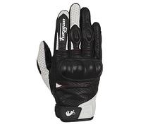 Furygan TD21 Gants de Moto Homme - Paume 100% Cuir & Perforé - Gants d'été - Ventilation optimale - Protection Métacarpes D3O - Tailles différentes, Noir-Blanc-Rouge