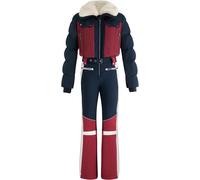Fusalp - Combinaison de ski - Karei Acajou/Marin/Neige pour Femme en Softshell - Taille 40 - Bordeaux Bordeaux 40