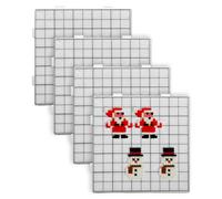 Fuse Beads Pegboards - Lot de 4 carrés réutilisables résistants à la chaleur, 14 x 14 cm, tapis de perles de fusion avec outil de crochetage | de base à haute température pour la fabrication de