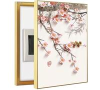 Fuse Box Cover, Electric Meter Box Decorative Painting Electrical Panel Cover Aluminum Frame Distribution Box Hide Circuit Breaker Panel Fuse Box Cover Cabinet(Size:50x60cm(A,35x45cm)