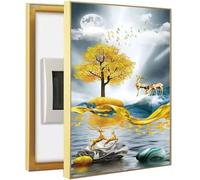 Fuse Box Cover, Electric Meter Box Decorative Painting Electrical Panel Cover Aluminum Frame Distribution Box Hide Circuit Breaker Panel Fuse Box Cover Cabinet(Size:50x60cm(D,40x50cm)