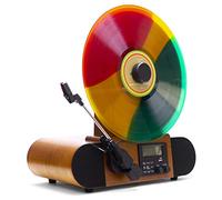 Fuse Tourne-Disque Vertical - Lecteur Vinyle Moderne du Milieu du siècle avec Haut-parleurs intégrés et Bluetooth - Radio FM - Tourne-Disque Audio Domestique pour disques vinyles de 30,5 cm et 45 TR