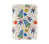 Fusée Astronaute Vaisseau Spatial Univers Dessin Animé Détenteur d'un Passeport Titulaire Etui en Cuir Véritable Couverture de Passeport pour Voyage Hommes Femmes