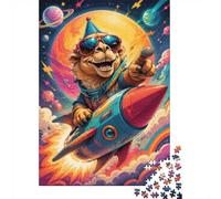 Fusée Chameau Espace 1000 Pièces Mini Puzzle pour Famille Éducatif | 52x38cm Papier Décoration Salon Coupe Précise Cadeau Anniversaire Relaxation
