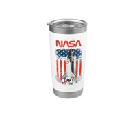 Fusée de la NASA avec fond drapeau Gobelet isotherme en acier inoxydable double paroi