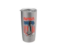 Fusée de la NASA avec fond drapeau Gobelet isotherme en acier inoxydable double paroi
