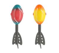 Fusée de lancer avec hurleur - En plastique - Rouge et jaune - Hauteur : 28 cm - Jouet d'extérieur amusant pour jeunes et moins jeunes - Fusée avec sifflet - Fusée légère (1 fusée)