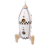 Fusée en bois blanc plastique garçon fille 3 4 5 6 ans Curiosité imaginaire jouet en bois 12 pièces