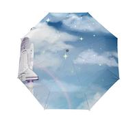 Fusée Étoile Parapluie Pliant Ouverture et Fermeture Automatique Protection UV Parapluies Pliant Coupe-Vent Ultra-léger pour Voyager Plage Femmes Enfants Fille