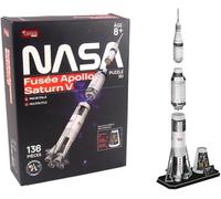 Fusée Mission Apollo Saturne V - Puzzles 3d - 540100-136 Pièces - Niveau 5 - Sans Colle Ni Ciseaux - Educatif - Jeu De Construction - Cadeau Enfant - Maquette - À Partir De 8 Ans