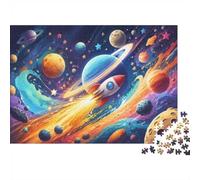 Fusée Planète Espace Puzzle, 1000 Pièces Jeu D'intérieur Adulte | 52x38cm Carton, Passe-temps Intellectuel, Construction Solide, Amateurs D'art, Interaction Familiale