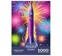 fusée Puzzle 1000 Pieces Cadeau Unique Intéressant Jeu Éduchatif Challenge Toy À De Qualité Supérieure Peinture Art pour Adultes Et Enfants À Partir De 12 Ans 52x38cm/1000pcs