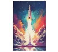 Fusée Puzzle De 1000 Pièces en Bois pour EnfFourmis Adultes, Puzzles en Matériau Recyclé De Qualité Supérieure 78×53cm