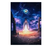Fusée Spatiale 1000 Pièces Mini Puzzle pour Adultes | 52x38cm Carton, Décoration de la maison, Coupe précise, Cadeau d'anniversaire, Détente mentale