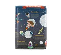 Fusée Spatiale De L’Univers Détenteur d'un Passeport Titulaire Etui en Cuir Véritable Couverture de Passeport pour Voyage Hommes Femmes