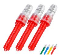 Fusées de bateau, fusées éclairantes approuvées par la Garde côtière, signaux d'urgence étanches pour filets de pêche, bouées, bateaux, kit de signal de sécurité amélioré 2025 (rouge, 3 pièces)