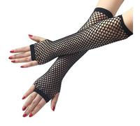 FUSHENGCHUANG 3 Paire de résille longs,gants noir Gants Résilles Mitaines Longue Extensible Gants filet long