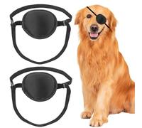 FUSHENGCHUANG Lot de 2 Cache-œil pour Chien - pour blessures oculaires après Une Chirurgie - Réglable - Doux - Couvrant Les Yeux des Chiens