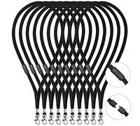 Fushing Porte Badge Cordon avec Dispositif de Rupture, 45Cm Noir Cordon Pour Badge Cordon De Cou Porte-Badges Porte Badge Tour De Cou (10)