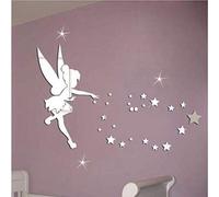 Fushoulu Creative Angel Style Acrylique 3D Miroir Autocollant Mural Fée Clochette Fée Princesse Étoiles Wall Decal Pour Enfants Chambres Home Decor