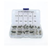 Fusible 100 pièces ensemble 5x20mm Kits assortis de fusibles de tube de verre à soufflage rapide, fusibles en verre à soufflage rapide Câblage de protection