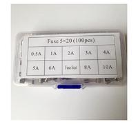 Fusible 100 pièces/lot de 5x20 mm kit de fusibles à fusion rapide, diverses spécifications, 0,5A 1A 2A 3A 4A 5A 6A 8A 10A siège de fusible 10 pièces chacun Câblage de protection