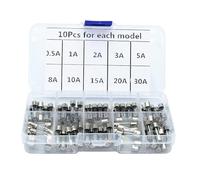 Fusible 100 pièces/lot ensemble Kit 5x20mm fusible Kits assortis bricolage Tube de verre à soufflage rapide fusibles en verre à soufflage rapide 0.5A 1A 2A 3A 5A 8A 10A 15A 20A 30A Câblage de protecti