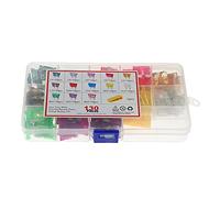 Fusible 130 pièces/boîte Kit de fusibles à lame Standard assortis 1A 2A 3A 4A 5A 7.5A 10A 15A 20A 25A 30A 35A 40A Kit de fusibles à lame moyenne automatique Câblage de protection