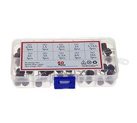 Fusible 50 pièces/boîte 10 types de fusibles carrés 382 ensemble de mélange de fusibles électriques assortis 0.5A 1A 1.25A 2A 3.15A 4A 5A 6.3A 8A 10A Câblage de protection